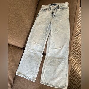 Gap Light Acid Wash High Rise Wide Leg Denim Jeans